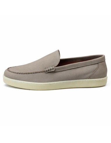 Mocasín de ante acabado a mano color gris