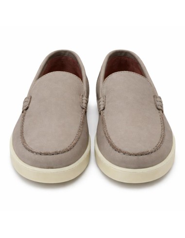 Mocasín de ante acabado a mano color gris