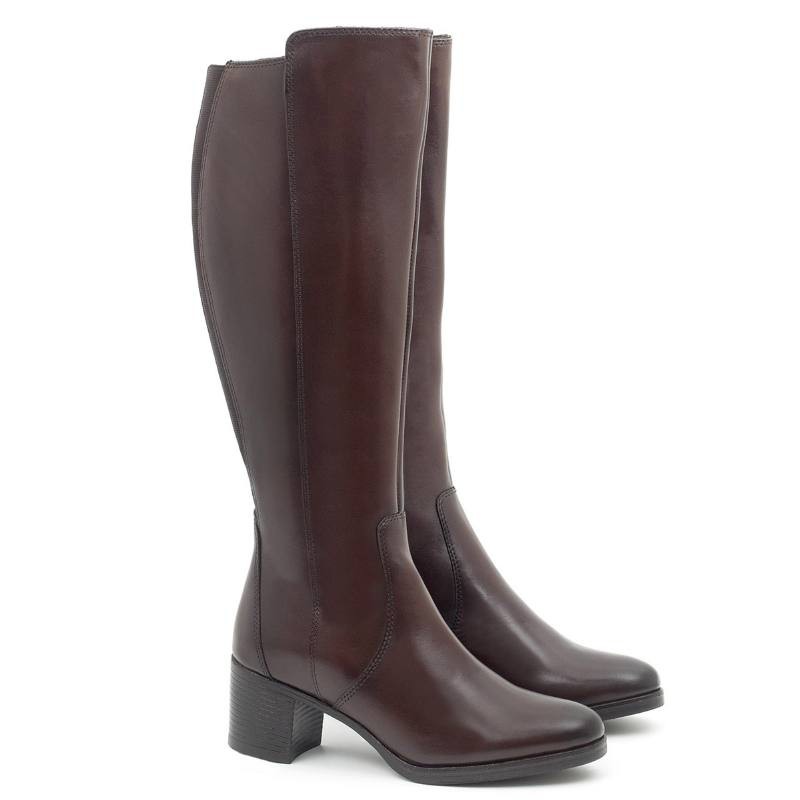 bottes pour femmes en cuir marron W-NAPIMEN-MARRON