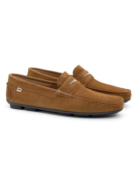 Brown suede moccasin