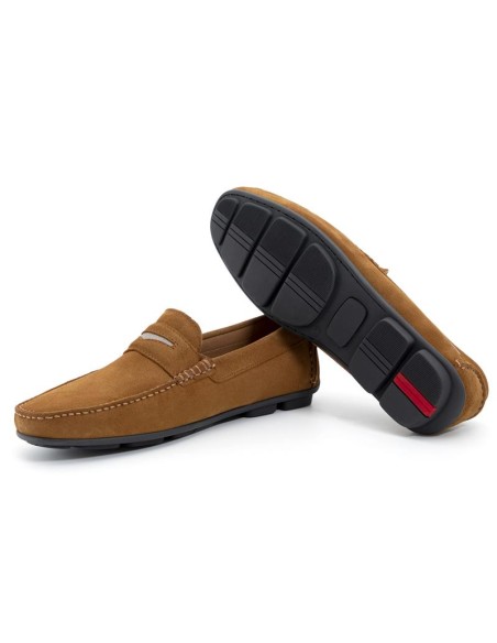 Brown suede moccasin