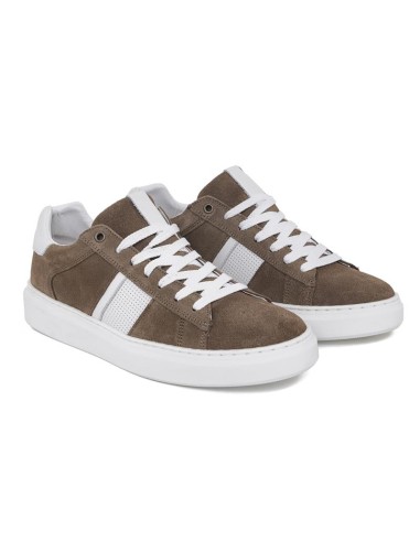 Sneakers de ante liso color blanco