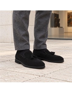 Mocassin suède le noir SIMELIS-NEGRO