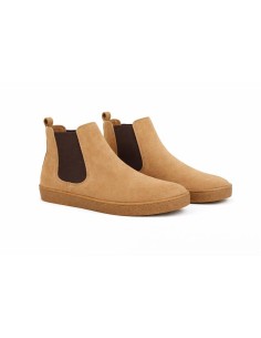 Botines Chelsea de ante afelpado color cuero 2