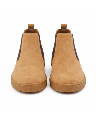Botines Chelsea de ante afelpado color cuero