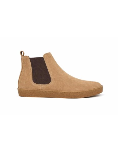 Botines Chelsea de ante afelpado color cuero