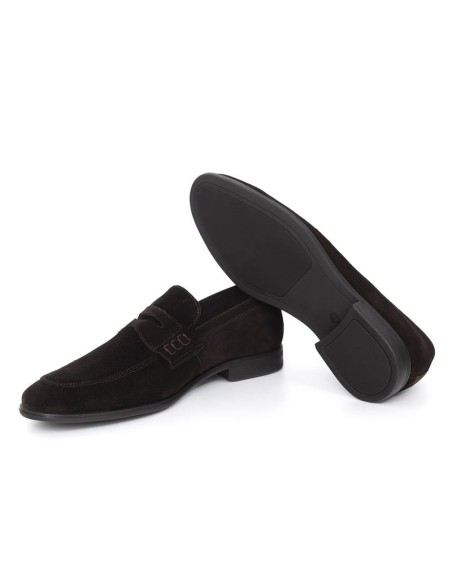 Brown suede moccasin