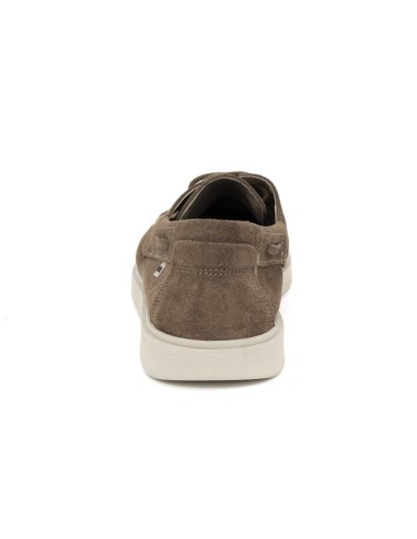 Brown suede boat shoe
