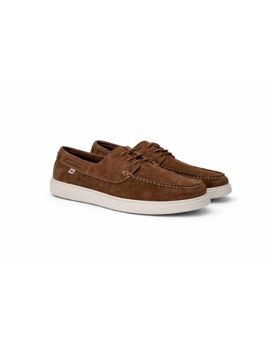 Náutico de ante con suela en contraste color verde