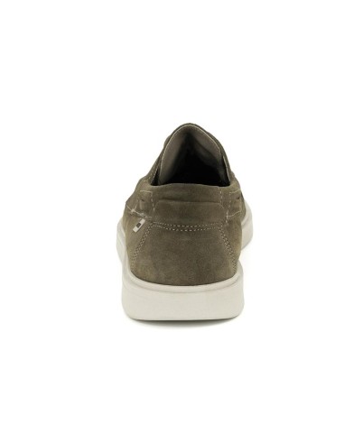 Green suede boat shoe
