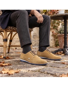 Derby de ante de piso antideslizante color beige