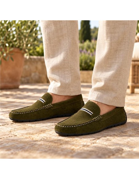 Beige suede moccasin