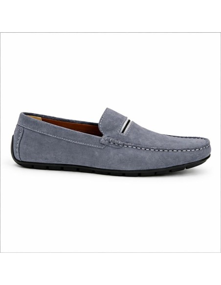 Blue suede moccasin