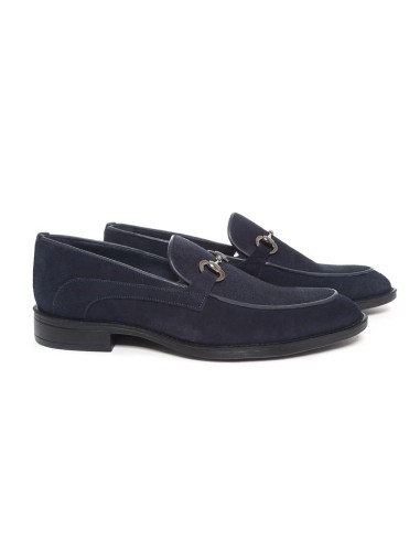 Mocasín de ante de piso antideslizante color azul