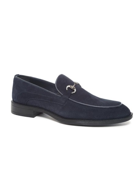Blue suede moccasin
