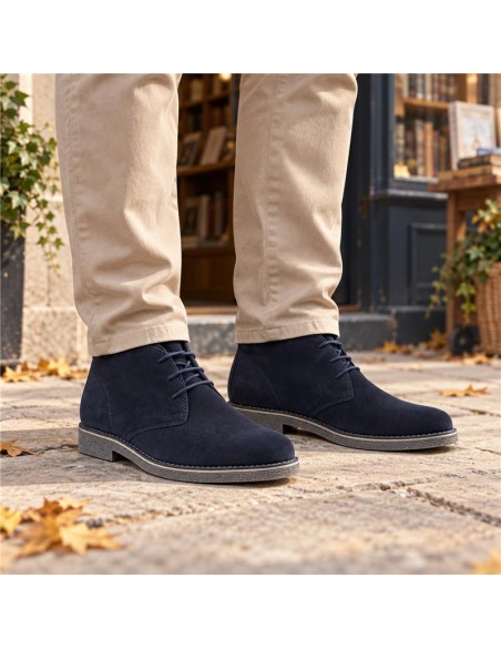 Bottine suède bleu SOLUN-NAVY