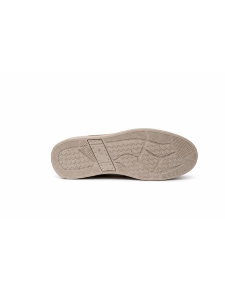 Beige suede boat shoe
