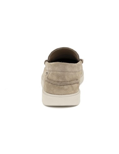 Beige suede boat shoe
