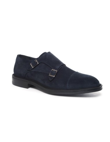 Blue suede monkstrap