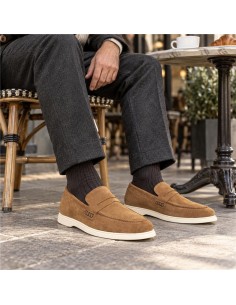 Mocassin suède chameau STEP-CAMEL