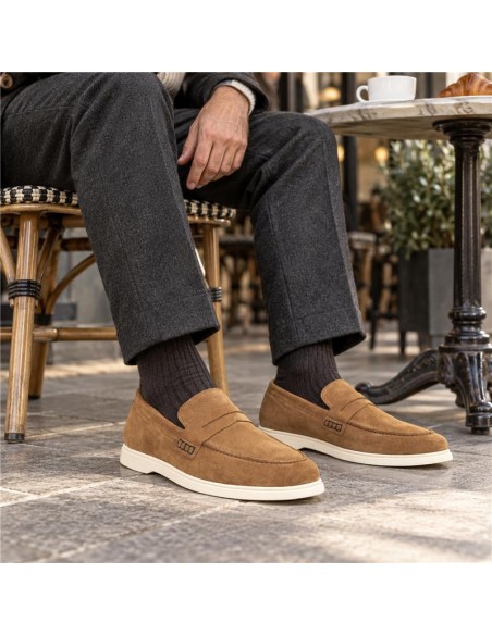 Mocassin suède chameau STEP-CAMEL