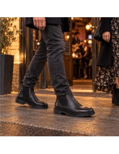 bottines chelsea de peau le noir TENDAR-NEGRO