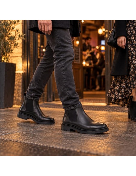 bottines chelsea de peau le noir TENDAR-NEGRO