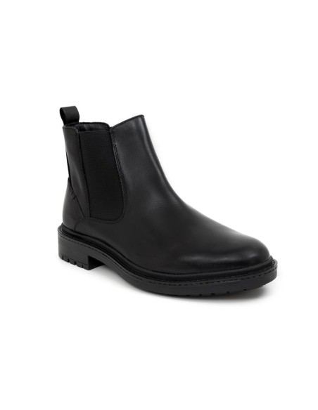 Black leather chelsea boots