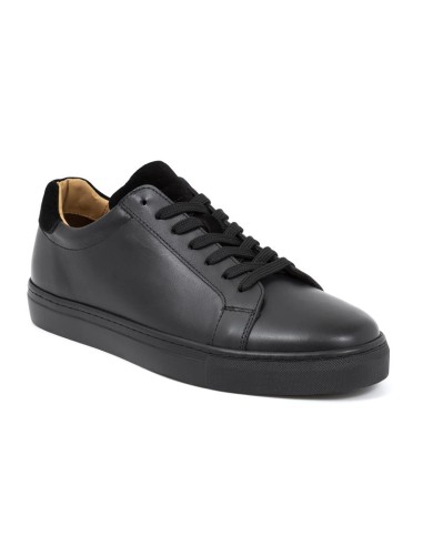 Black leather sneakers