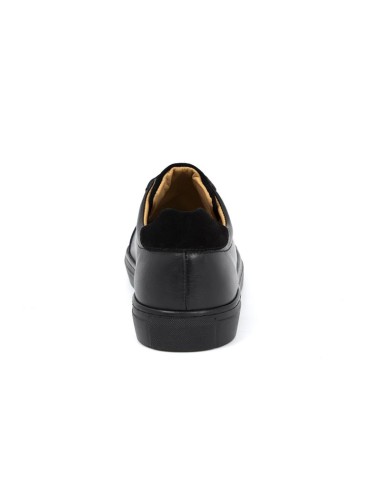 Black leather sneakers