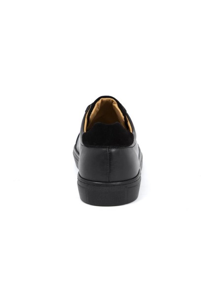 Black leather sneakers