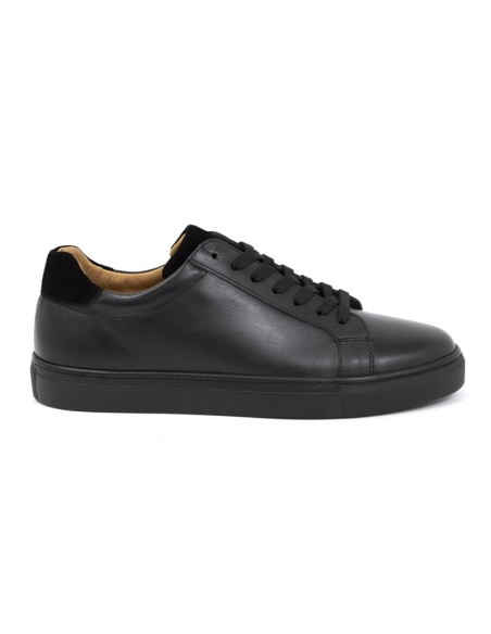 Black leather sneakers