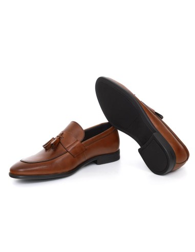 Brown leather moccasin
