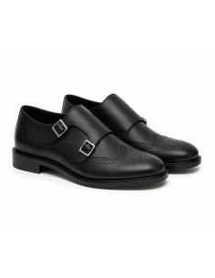 Zapato con hebilla de piel con cordón color negro 2