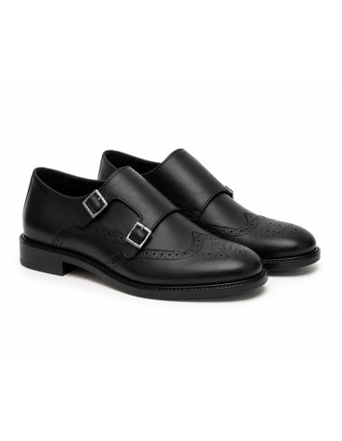 Black leather monkstrap