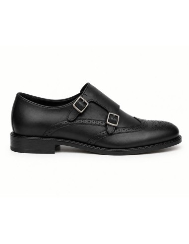 chaussure avec boucle de peau le noir TESORI-BLACK