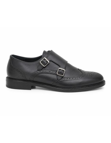chaussure avec boucle de peau le noir TESORI-BLACK