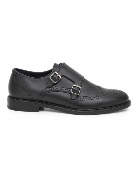 chaussure avec boucle de peau le noir TESORI-BLACK