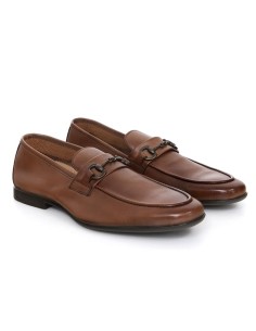 Mocasín de piel de piso antideslizante color cuero
