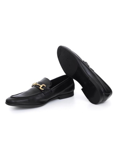 Black leather moccasin