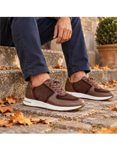Brown leather sport shoe