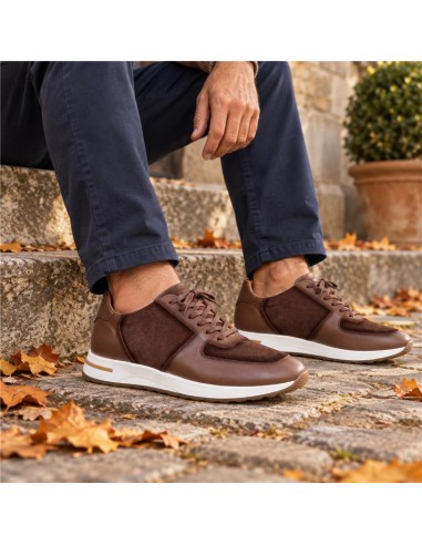 Brown leather sport shoe