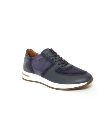 Blue leather sport shoe