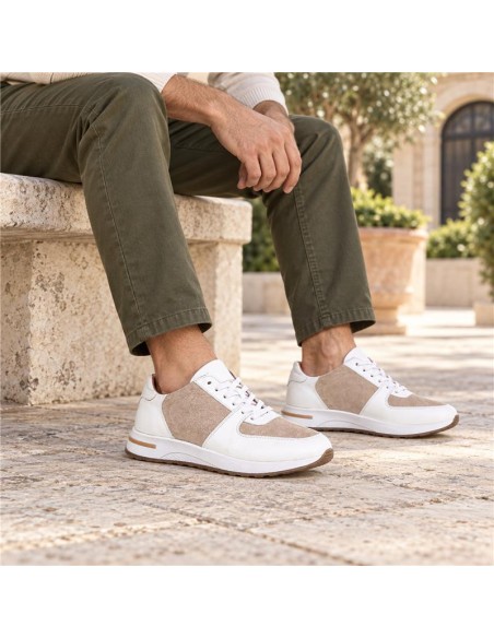 White leather sport shoe
