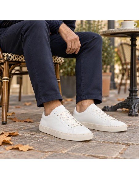 White leather sneakers