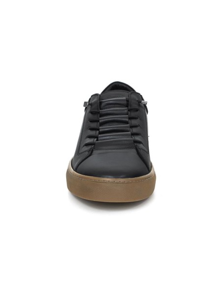 Black leather sneakers