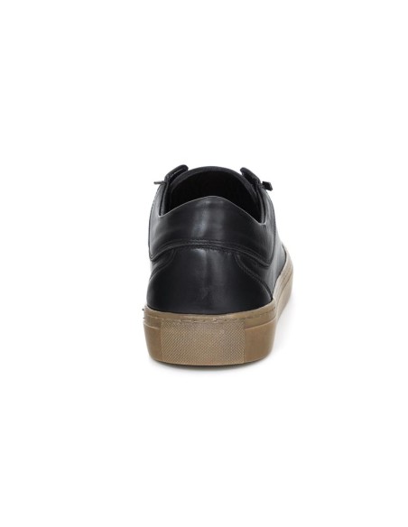 Black leather sneakers