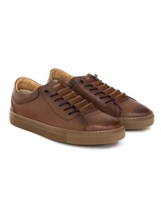 Sneakers de piel liso color cuero 2