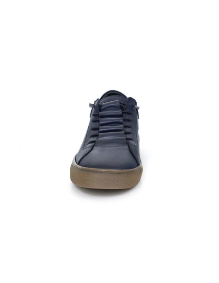 Blue leather sneakers