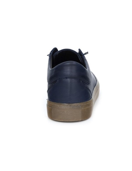 Blue leather sneakers